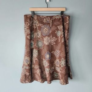 EAST 5TH Brown Floral skirt - Size 18